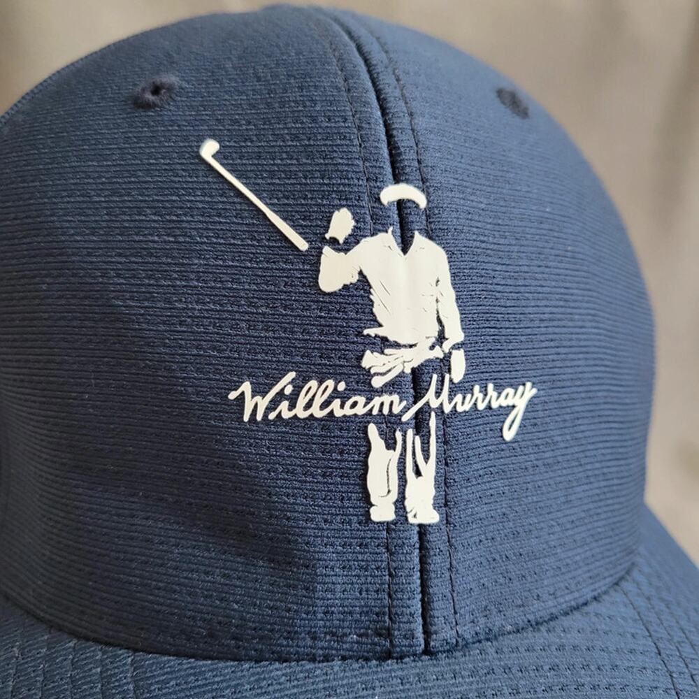 WILLIAM MURRAY Hat Fitted Cap L XL Yupoong Blue Navy Flexfit Logo - Picture 10 of 10
